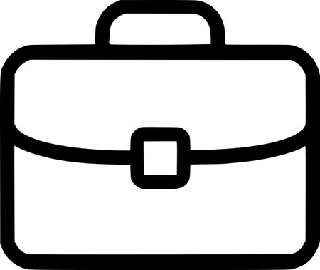 An outline icon representing a briefcase, business, professional work, career, office, and corporate documents.のイラスト素材