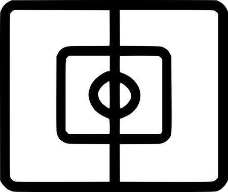 outline icon representing a sports field center spot, focus area, strategic point, or abstract geometric designのイラスト素材