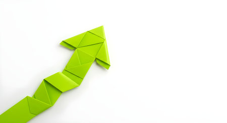 Modern green arrow concept great for innovation startup or crypto UIの素材