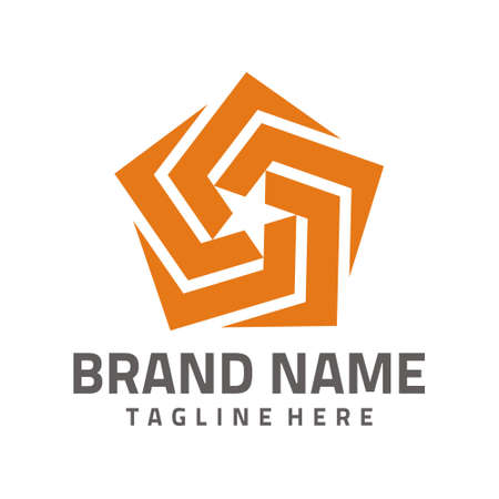 this a five edges star customized as negative spaceのイラスト素材