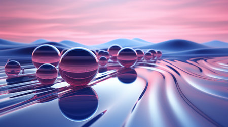 A dazzling sunrise reflects off of a group of glass balls, creating a stunning, dreamlike image that captivates the imagination with its mix of sunglasses, goggles, and the wide open skyの素材