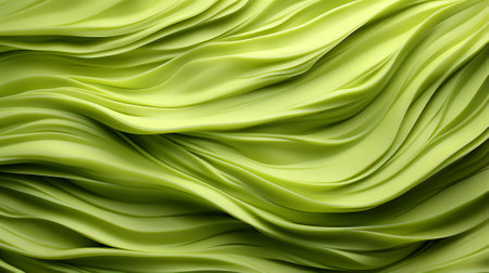 This vibrant green abstract fabric creates an energetic and mesmerizing landscape of wavy lines, inviting the viewer to explore its wild and unpredictable beautyの素材