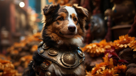 A brown furry mammal affectionately wearing a vibrant flower-patterned garment showcases the unique bond between humans and their beloved petsの素材