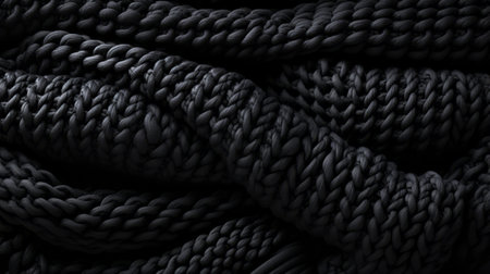A tightly knotted rope of black fabric creates a striking contrast, evoking a sense of power and mysteryの素材
