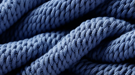 An outdoor rope of blue fabric is tightly woven together, creating an intimate and inviting atmosphereの素材