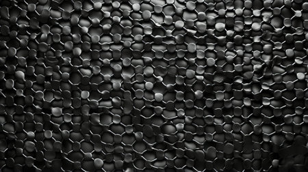 A mesmerizing blend of fluid monochrome lines and intricate abstract patterns, evoking a sense of wild intensity and artistic depth on a black surfaceの素材