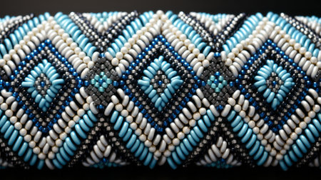 A vibrant blue fiber rope weaves intricately through a close up of a bracelet, embodying the wild fluidity of its wearer's spiritの素材