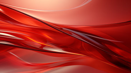 A vibrant abstract painting bursting with fluid waves of fiery red and warm amber, evoking a wild and untamed energyの素材