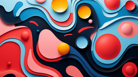 Vibrant hues dance and collide in a chaotic symphony, creating a mesmerizing abstract masterpiece filled with boundless energy and graphic detailsの素材