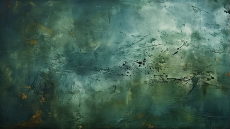The vibrant strokes of green and black on the painted wall evoke a sense of dynamic artistry and bold expressionの素材