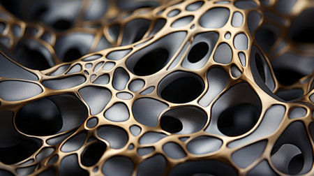 Amidst a sea of intricate details and opulent hues, a mysterious black and gold object beckons with an air of sophistication and intrigueの素材