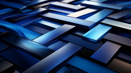 Vibrant squares of blue dance in an abstract display, exuding a playful yet refined energy of colorfulness in this striking piece of artの素材