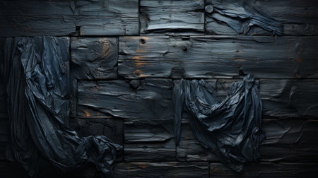 A dark and enigmatic sculpture crafted from a single black piece of wood, evoking a sense of mystery and intrigue in its abstract and unconventional formの素材