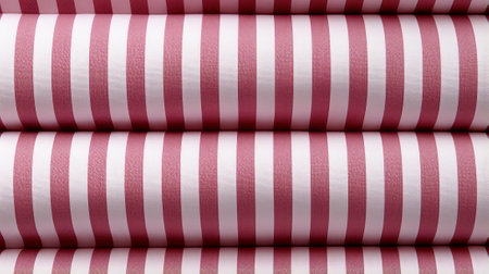 Vibrant threads of scarlet and ivory intertwine in a mesmerizing display, embodying the essence of fashion and craftsmanship in this striking textile close-upの素材