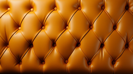 Golden light dances upon the symmetrical artistry of amber and yellow, evoking a sense of luxurious warmth and texture in the leather upholsteryの素材
