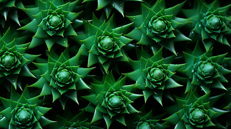 A vibrant cluster of emerald foliage sprouts forth, blooming with verdant flowers, exuding life and vitalityの素材