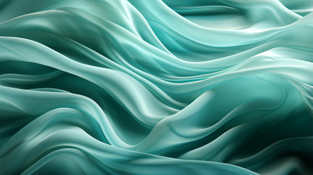 Vibrant shades of teal, aqua, and turquoise dance together in an abstract pattern on this fabric, evoking a sense of fluidity and wild imaginationの素材