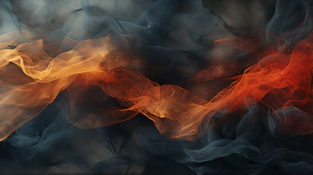 An abstract masterpiece, painted with fierce strokes of fiery orange and deep black, evoking a wild and untamed energy within the fabric of artの素材