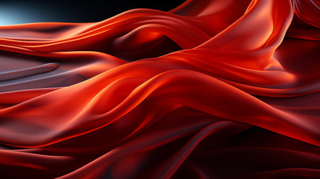 Vibrant strokes of crimson dance across a textured canvas, evoking a sense of passion and intrigue in this abstract masterpiece of fabric foldsの素材