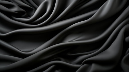 A mesmerizing display of fluidity and depth, the abstract design of the black fabric entices the imagination with its wild and mysterious foldsの素材