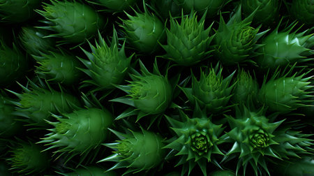 A vibrant array of green plants flourishes on the colorful reef, each delicate flower adding to the breathtaking beauty of nature's masterpieceの素材