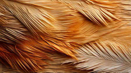 A stunning portrayal of the intricate and delicate natural material of a feather, showcasing the unique beauty of birdsの素材