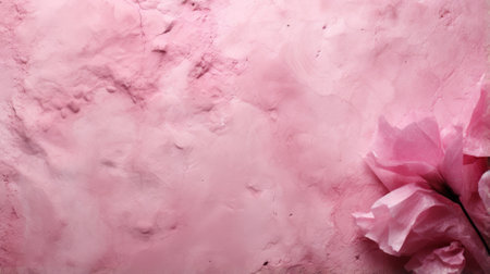 A delicate pink flower rests gracefully upon a surface of matching hues, radiating a sense of whimsical elegance with its vibrant magenta and lilac petalsの素材
