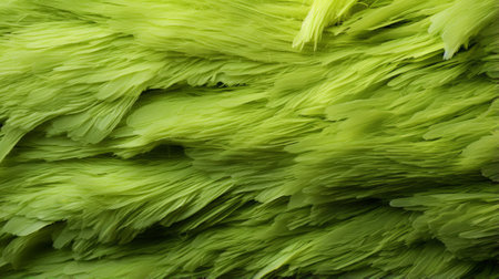 A vibrant and lush green fur, intricately textured and inviting to the touch, captures the essence of nature and evokes a sense of tranquilityの素材