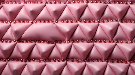 Vibrant pink leather adorned with metallic studs adds a touch of rebellious flair to the indoor spaceの素材
