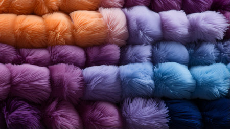 A vibrant mountain of soft yarn awaits, ready to be transformed into cozy clothing for a peaceful night's rest indoorsの素材