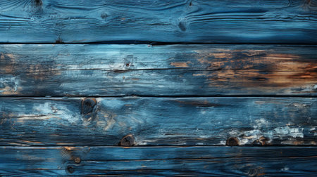 An organic tapestry of textured blues and gnarled knots, this wooden plank evokes a sense of rugged simplicity and rustic charmの素材