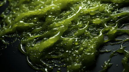 Vibrant green liquid, extracted from nature's bounty, captures the essence of life and nourishment in a single dropの素材