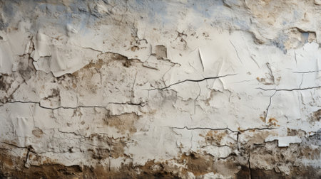 Exploring the intricate details of a crumbling wall, revealing the passage of time and the beauty in decayの素材