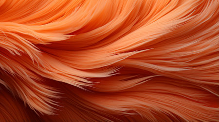 Vibrant orange fur bursts with warmth and texture, inviting you to feel its soft embraceの素材