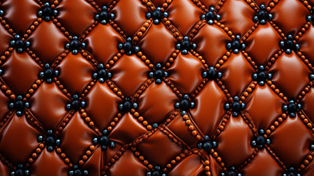 Rich in warm tones, this intricately patterned leather cushion adds a touch of sophistication and comfort to any indoor spaceの素材