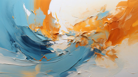 Vibrant swirls of abstract acrylic paint dance across the canvas, capturing the essence of modern art in a mesmerizing display of color and textureの素材