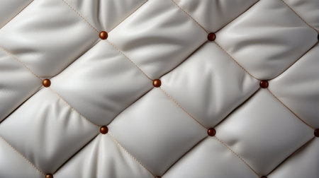A crisp and intricate pattern of white leather adorns the indoor space, creating a cozy and inviting atmosphere reminiscent of luxurious bedclothes and warm blanketsの素材