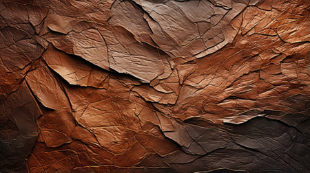 A rugged brown formation of nature, shaped by the relentless force of erosion, stands stoically in the depths of a dark caveの素材