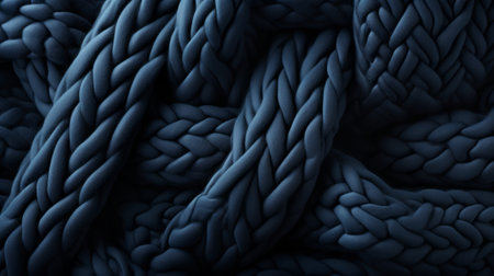 Softly woven strands intertwine to create a cozy haven, inviting you to wrap yourself in the warmth of this intricately crafted knitted rope blanketの素材