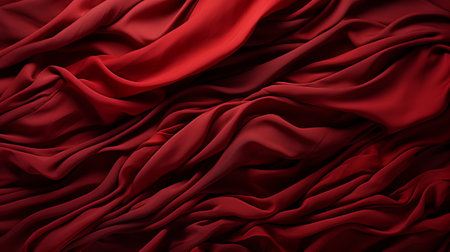 A rich maroon fabric cascades elegantly over a matching surface, creating a striking and cohesive display of vibrant red textilesの素材
