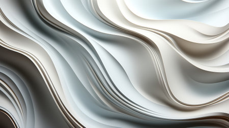 An ethereal and mesmerizing abstract art piece, showcasing a delicate interplay of white and grey waves, evoking a sense of tranquility and modern sophisticationの素材
