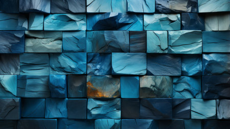A vibrant explosion of electric blue and teal hues, forming an abstract wall of colorfulness that captures the essence of modern artの素材