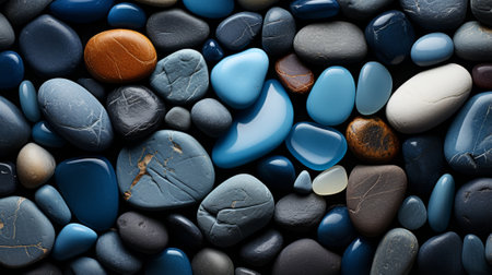 A vibrant gathering of pebbles and rocks in a beautiful array of colors, inviting exploration and sparking imaginationの素材