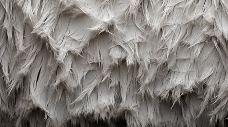 A solitary creature huddles in a snowy cave, its pristine white fur blending seamlessly with the winter landscapeの素材