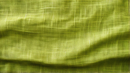 A vibrant emerald fabric adorned with intricate stitching and delicate linen fibers, exuding a sense of natural beauty and timeless eleganceの素材