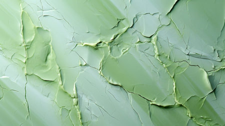 Nature's resilience captured in a vibrant abstract, as a green plant breaks through the cracks of a weathered surfaceの素材