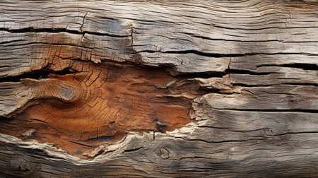 Nature's raw beauty captured in a close up of a wooden tree stump, showcasing the rugged and timeless essence of the great outdoorsの素材