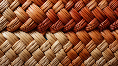 A beautifully crafted wicker storage basket, intricately woven to store memories and add a touch of rustic charm to any spaceの素材