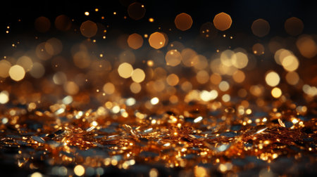 An entrancing night captured in a burst of amber and gold, illuminated by a blurred cascade of light, evoking a sense of luxury and mysteryの素材