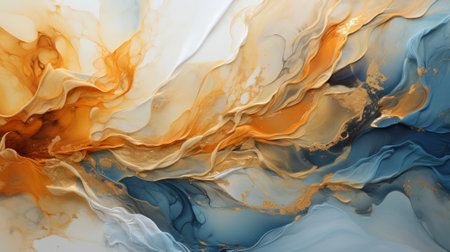 A vibrant abstract painting captures the beauty and complexity of nature's essenceの素材